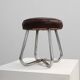 Bauhaus Modernist Stool with Chrome Tubular Frame and Leather Seat, Germany