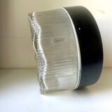 Vintage Scandinavian Midcentury wall or ceiling light in metal & glass