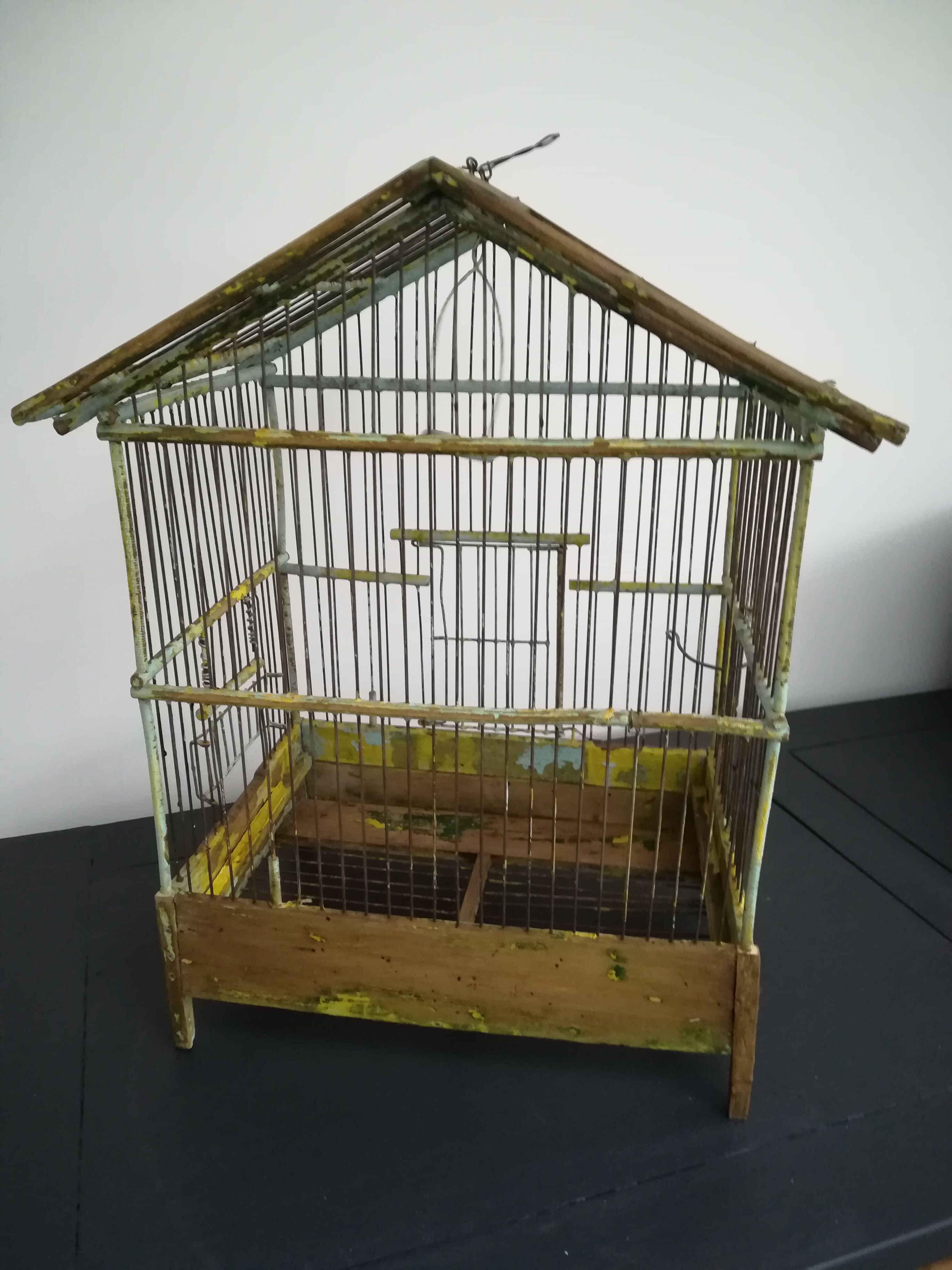 Old wooden birdcage