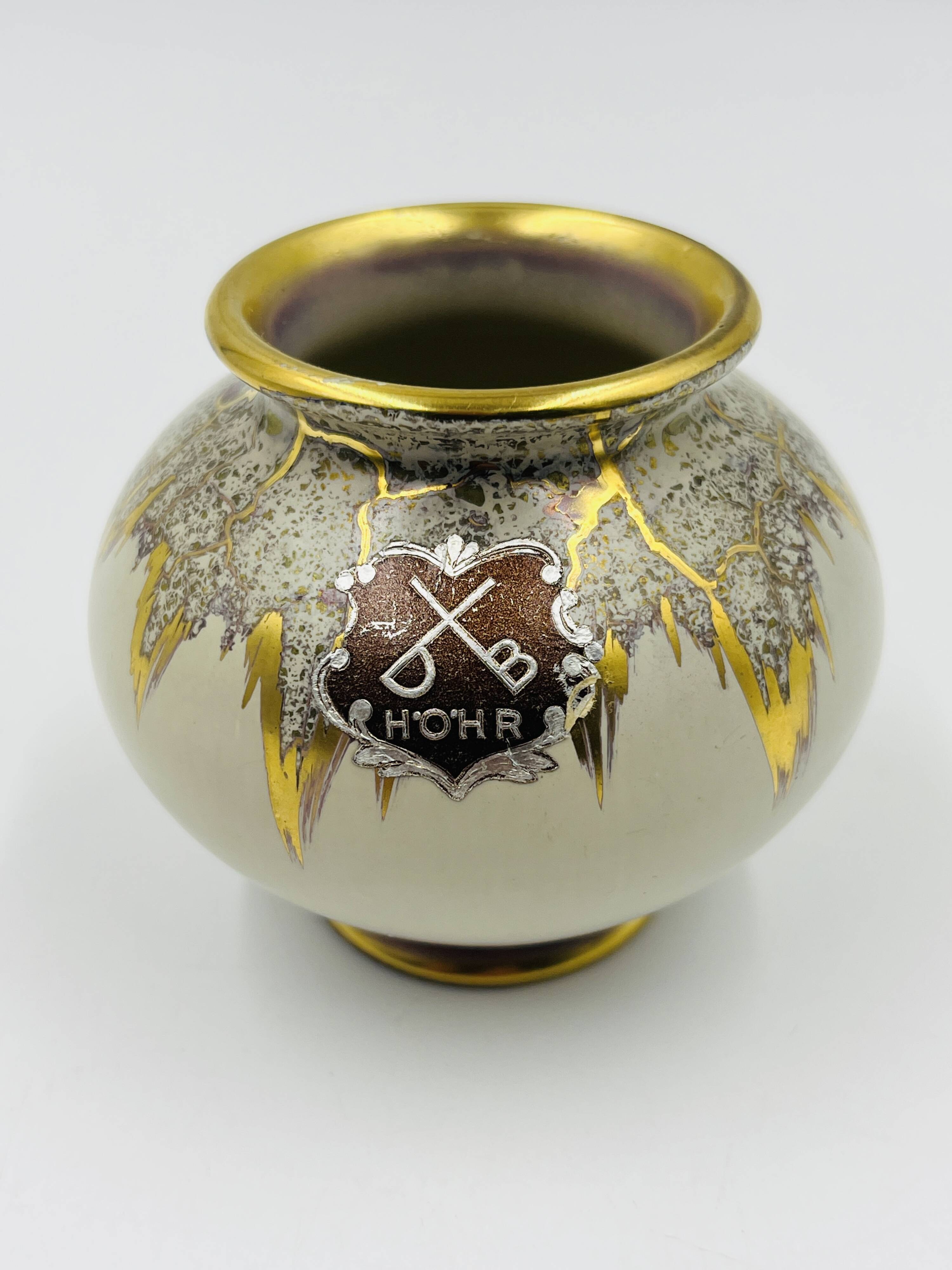 Miniature vase Dümler Breiden Höhr gold model representing vintage