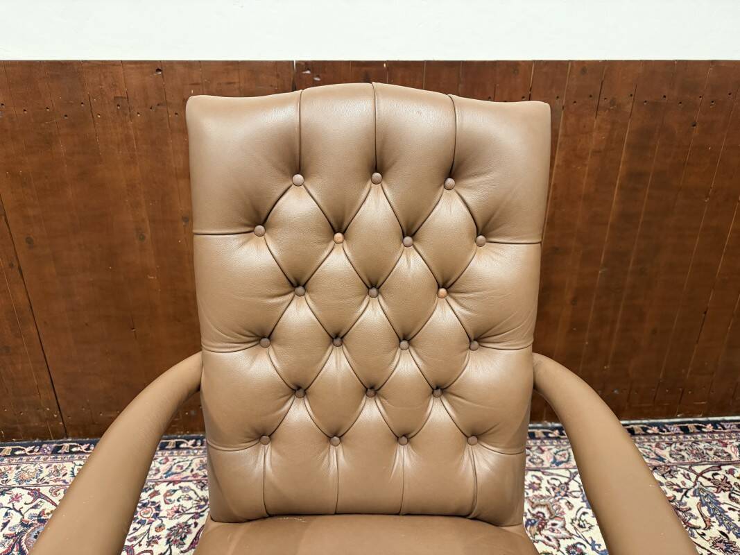 English Chesterfield Office Chair Brown