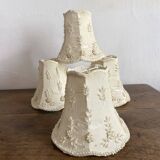Clip-on lampshades in fabric and beads