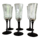 Set of 6 Arcoroc flutes with black stems – 1970s design