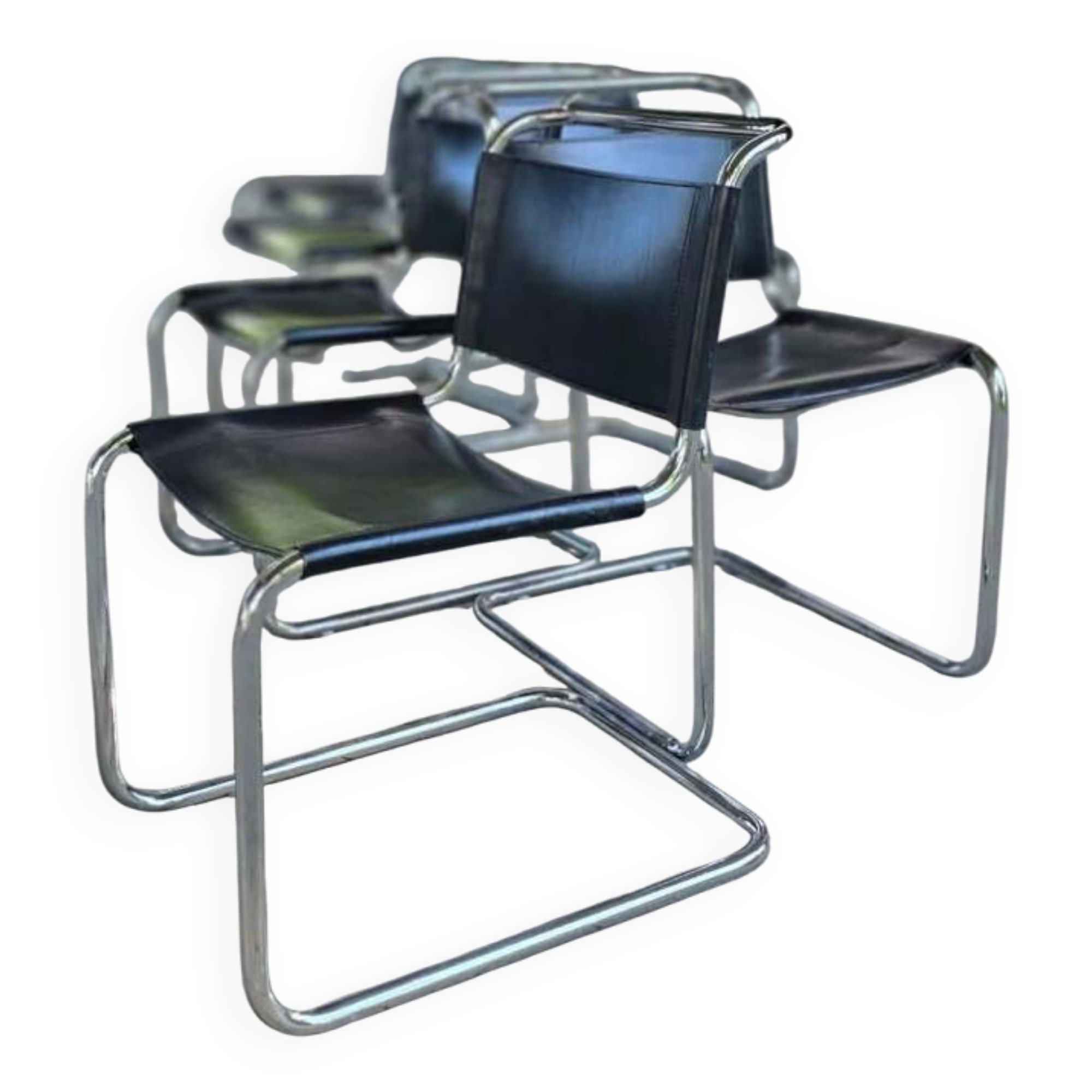 Set of 8 Cantilever chairs "S33" - Mart Stam, Bauhaus