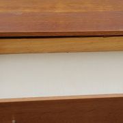 Vintage chest of drawers from the 50s in blond oak 4 drawers conical legs