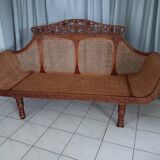 Cane sofa/bench