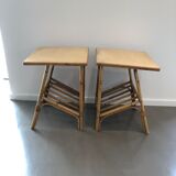 Pair of bedsides in rattan 60
