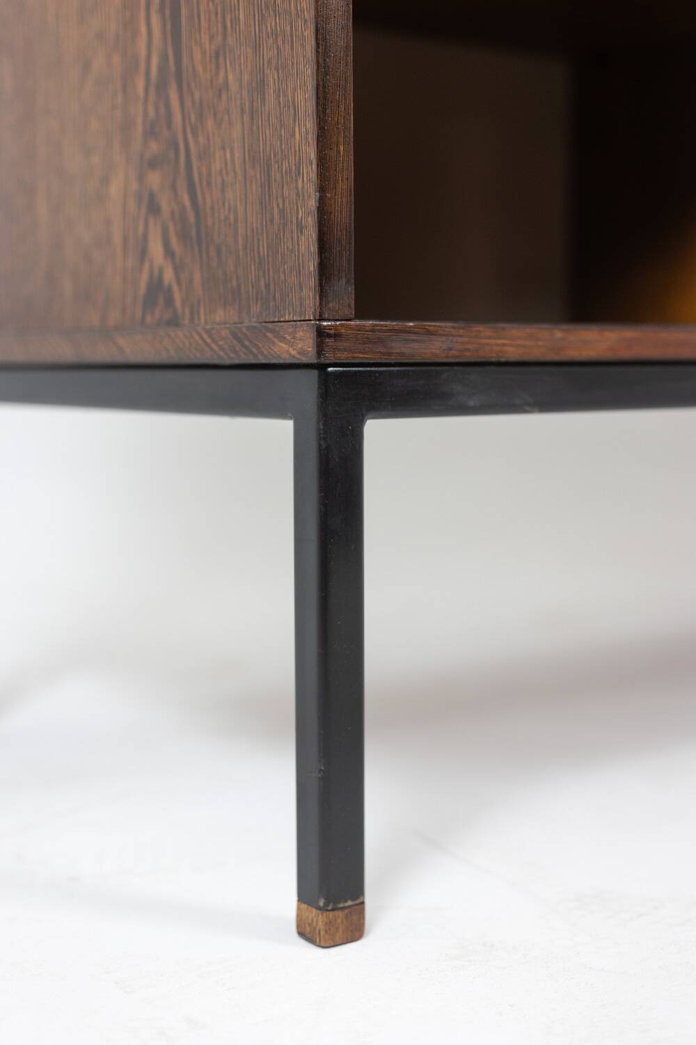 Wenge and raffia sideboard. 1970s.