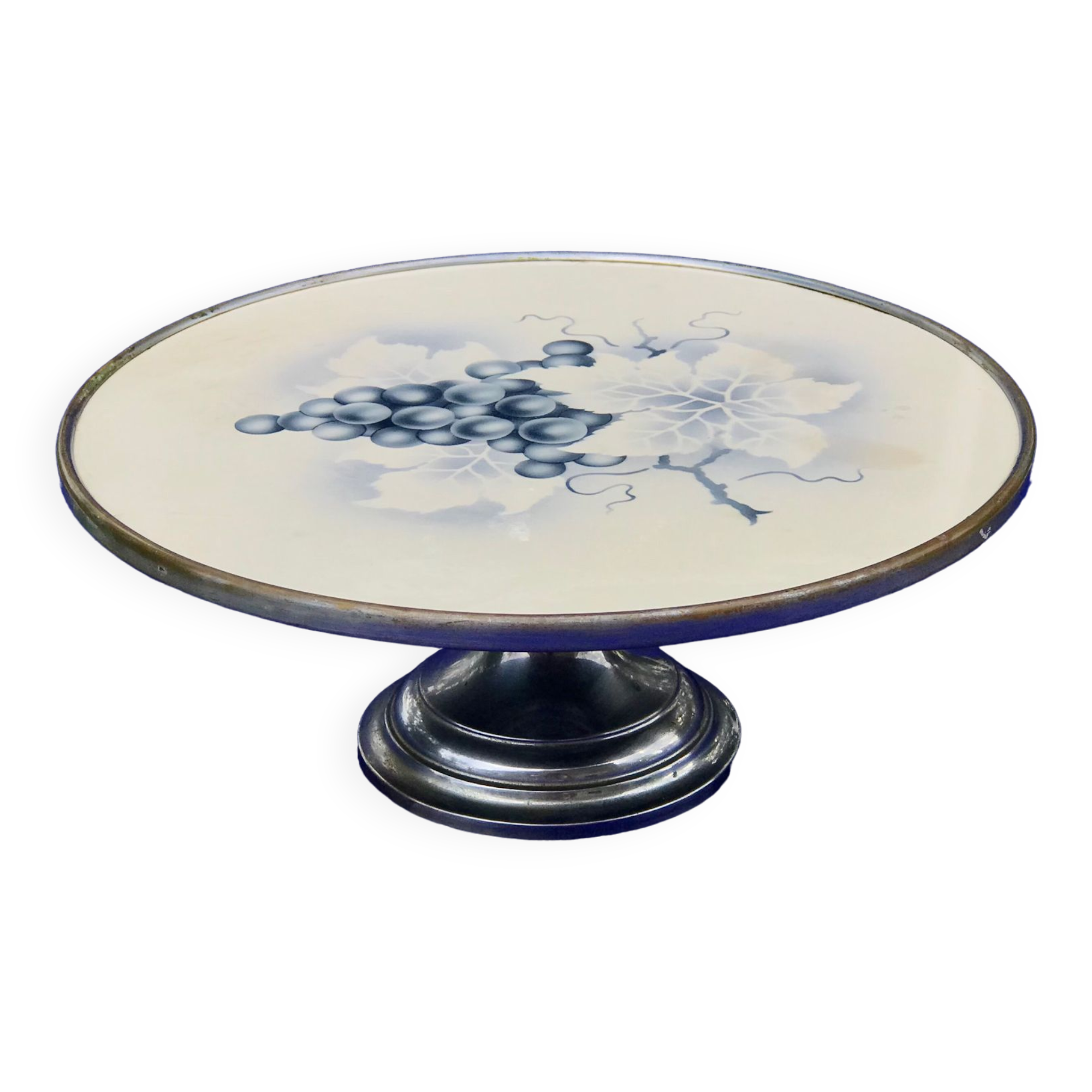 Ceramic and metal stand cake display 1930s
