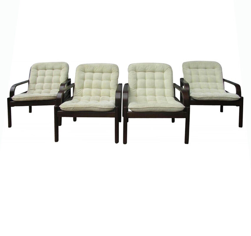 Lounge Easy Chairs by Bror Boije for Dux Miljo Expo, Sweden 1980s, Set of 4
