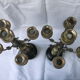 Pair of bronze Napoleon III marble candelabra with mantelpiece decoration