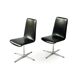 Pair of vintage swivel armchairs in black vinyl, 1970s
