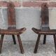 Pair of brutalist tripod stools