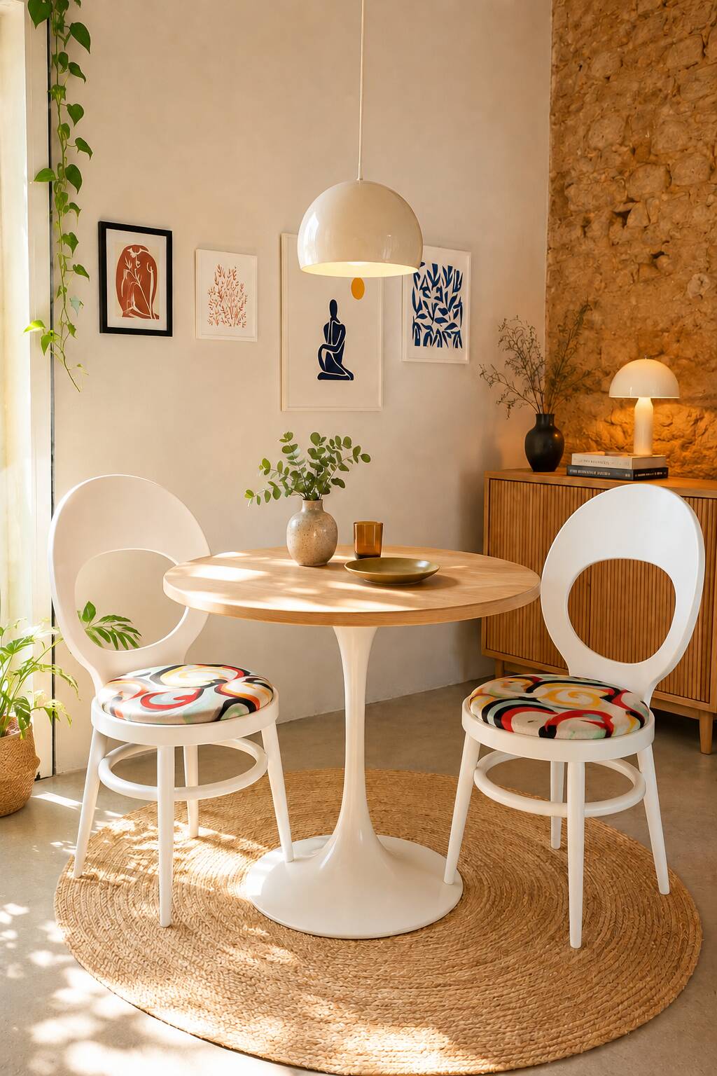 set of 2 restored Baumann Mouette chairs