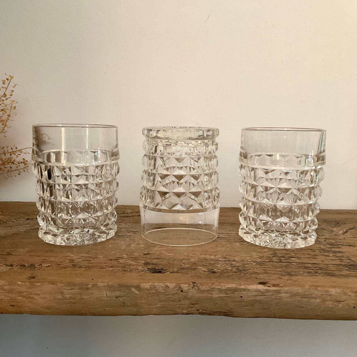 6 vintage whisky glasses