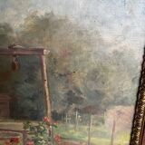 Oil on canvas signed old “Jardin”