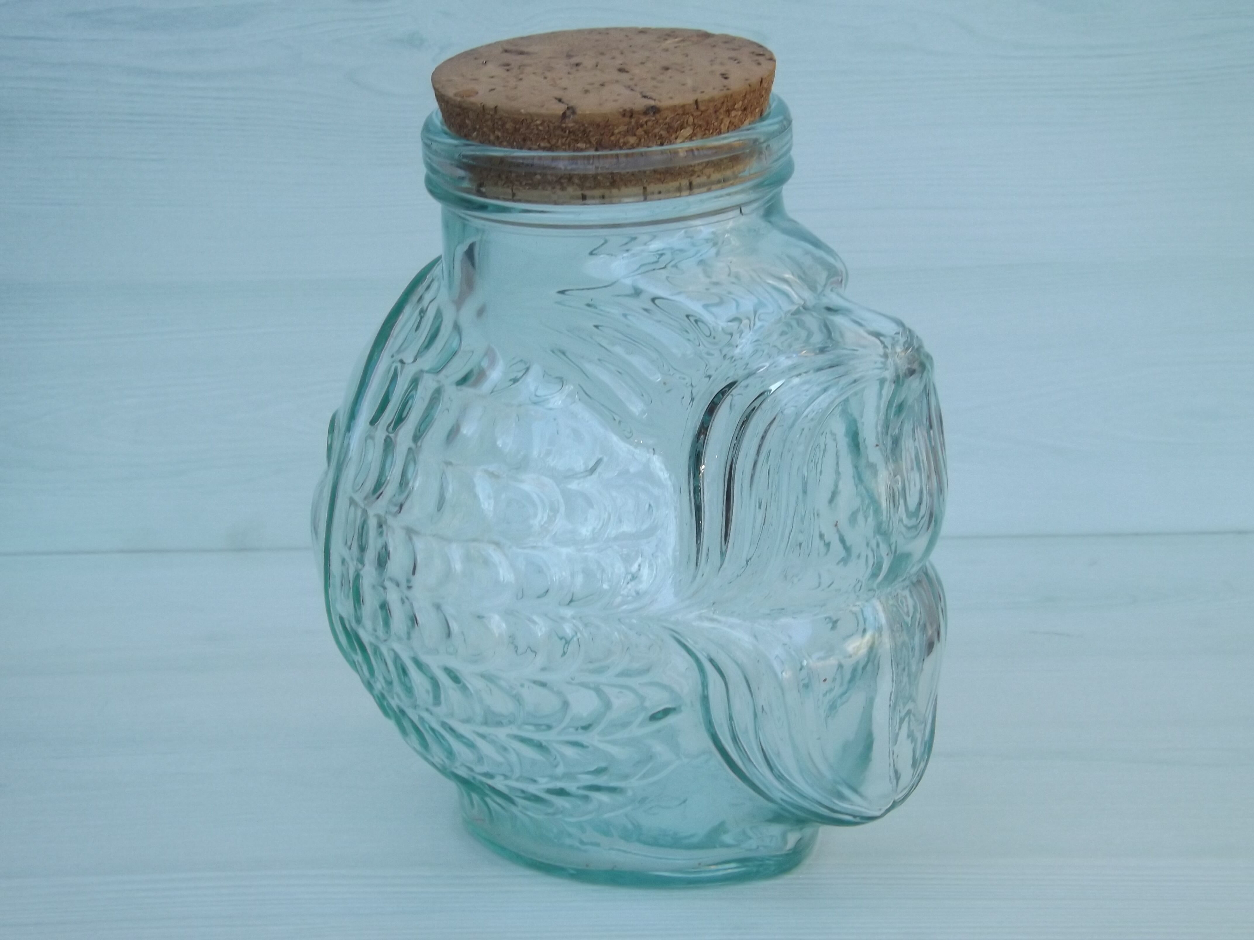 Vintage fish jar with cork from the brand SVE made in Italy