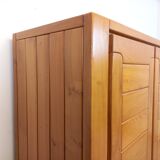 Vintage Maison Regain elm wardrobe from the 70s and 80s