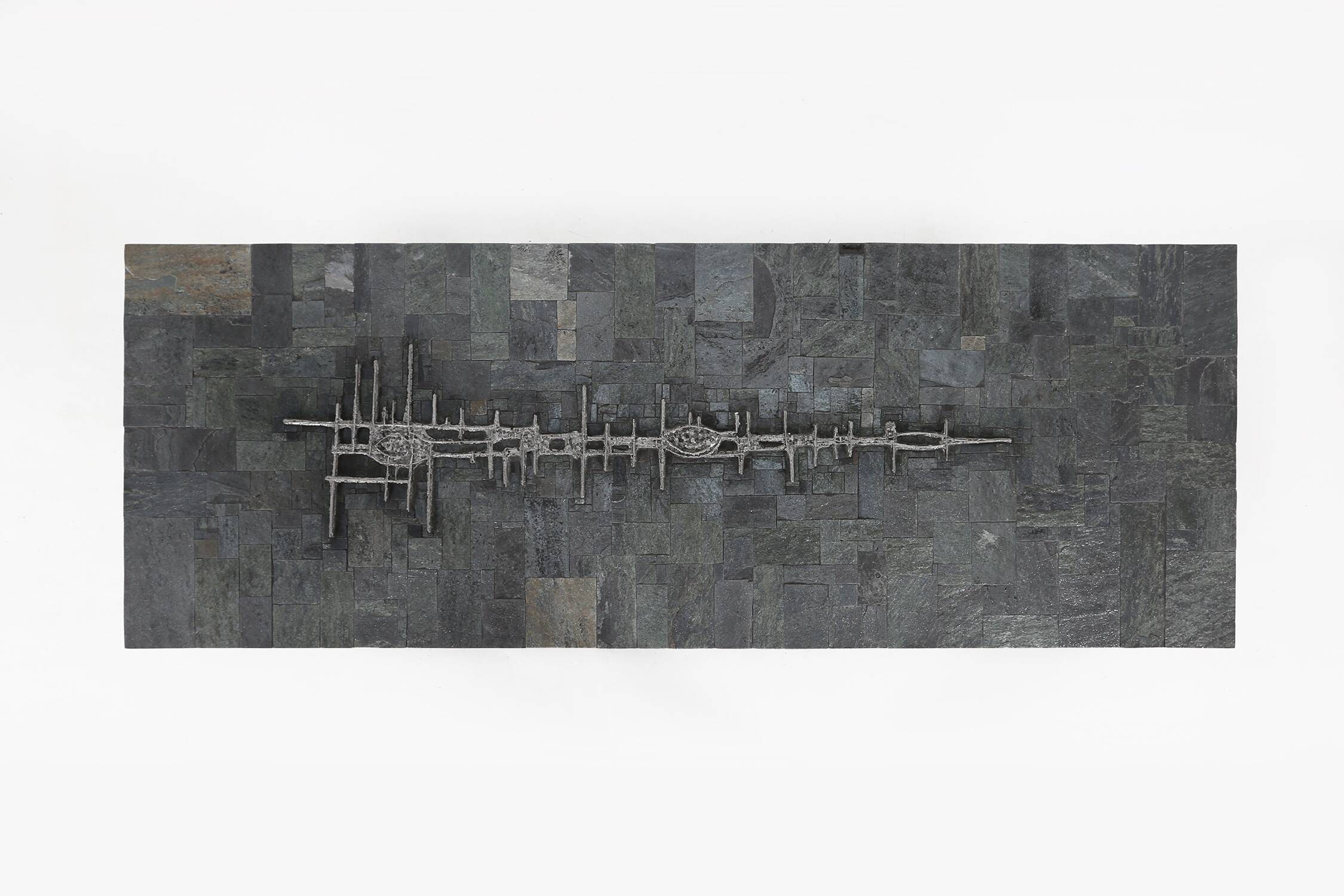 Rare brutalist Brazilian stone coffee table by Pia Manu, ca. 1960