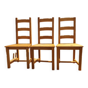 3 chaises chêne massif