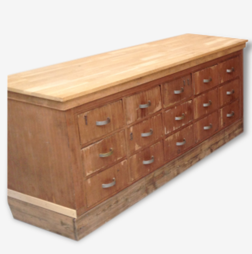 Beau meuble de métier en bois 15 tiroirs - N°1 | Selency