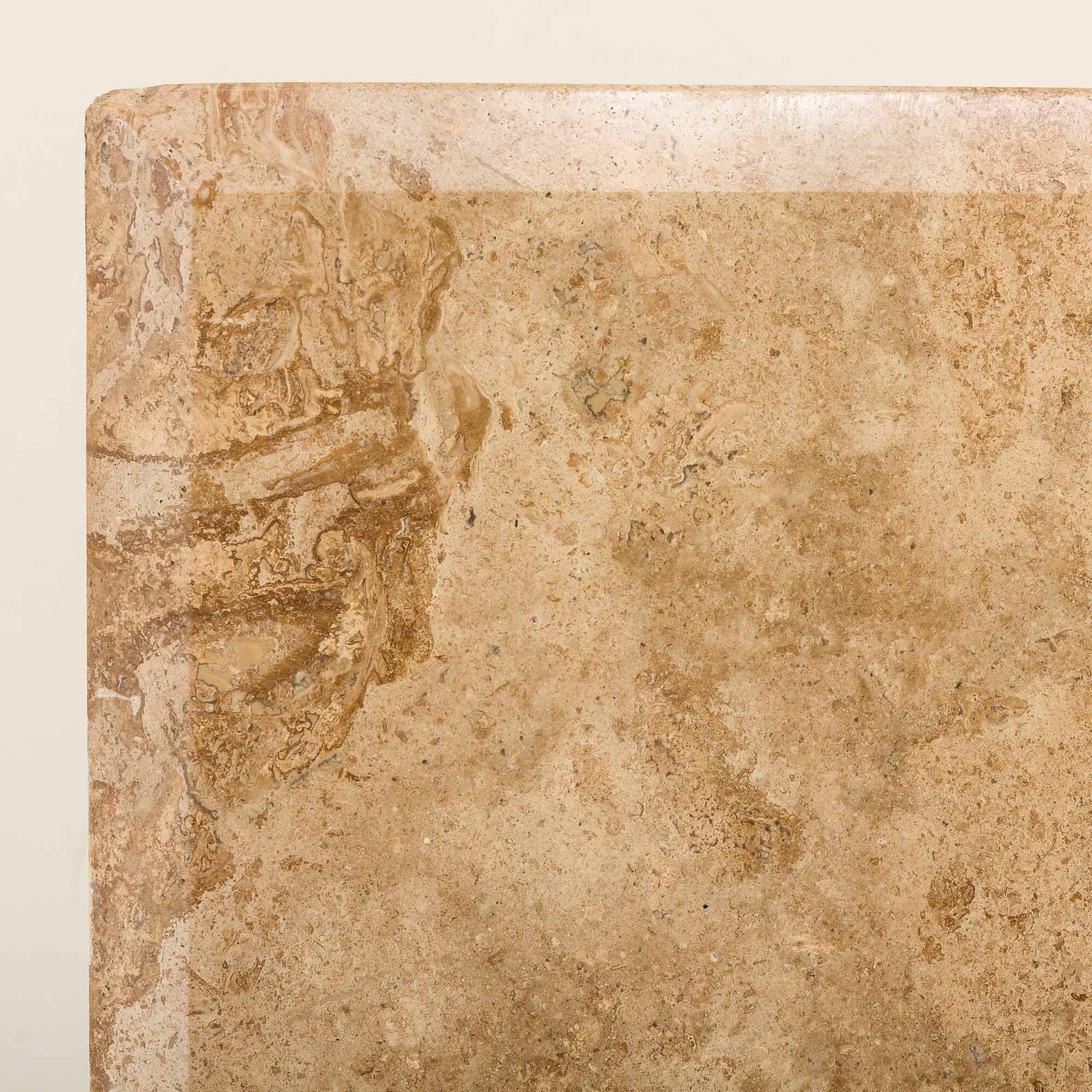 Italian mid century extra large travertine dining table, 1970s