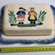 Quimper earthenware butter dish, traditional pattern, 19 cm