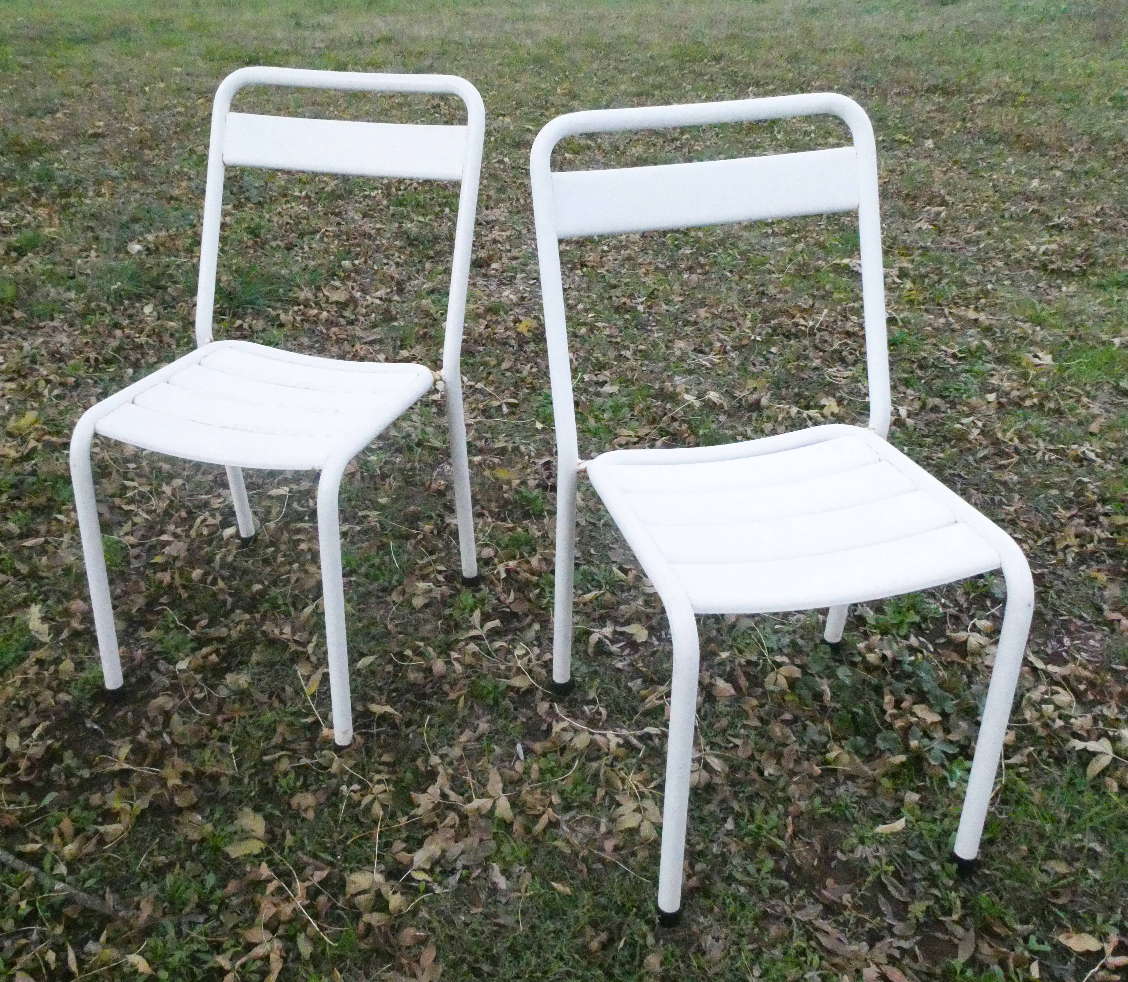 Duo of bistro style indus terrace chairs