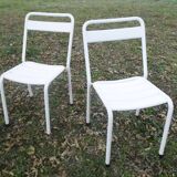 Duo of bistro style indus terrace chairs