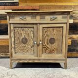 Small low buffet in pitch pine - 1940s - Sandblasted