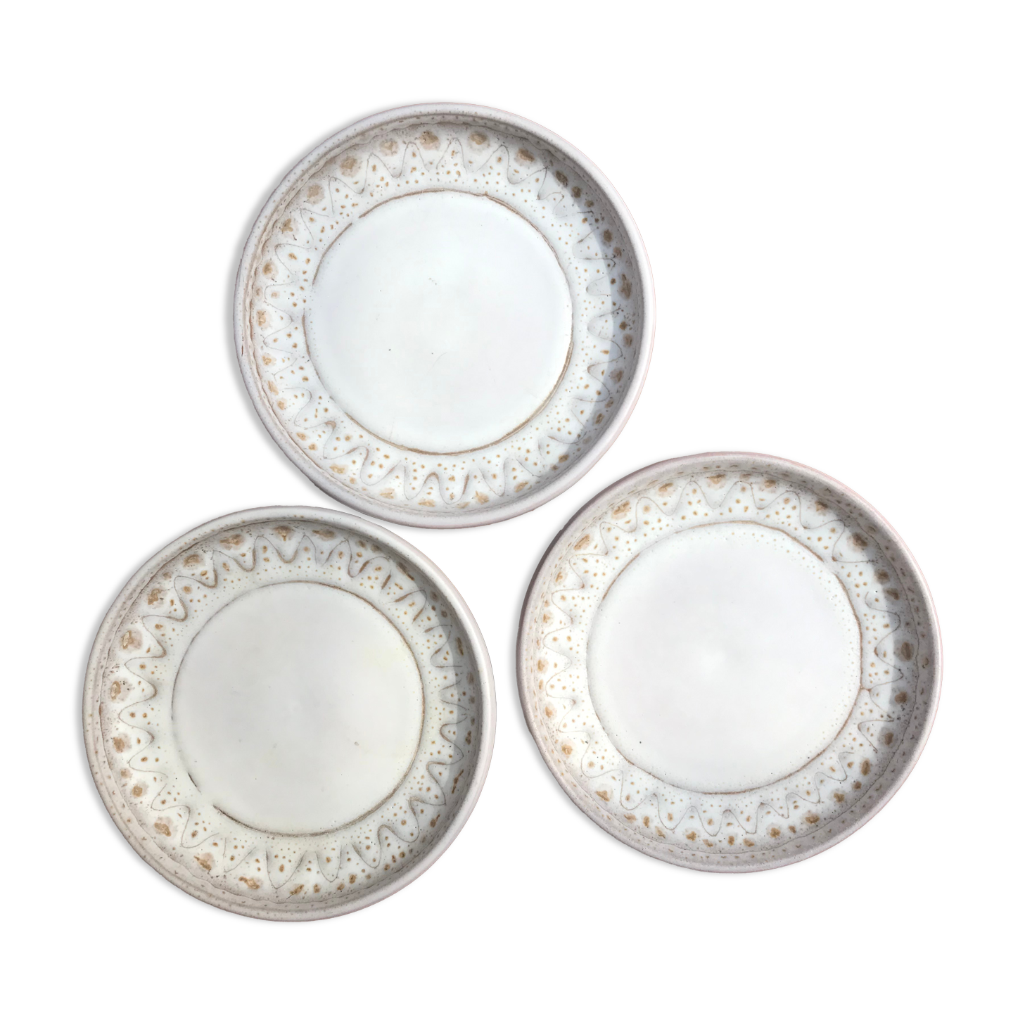 Vallauris dessert plates signed Jean Austruy