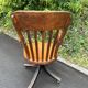 Fauteuil de bureau vintage pivotant – chêne et piètement tripode