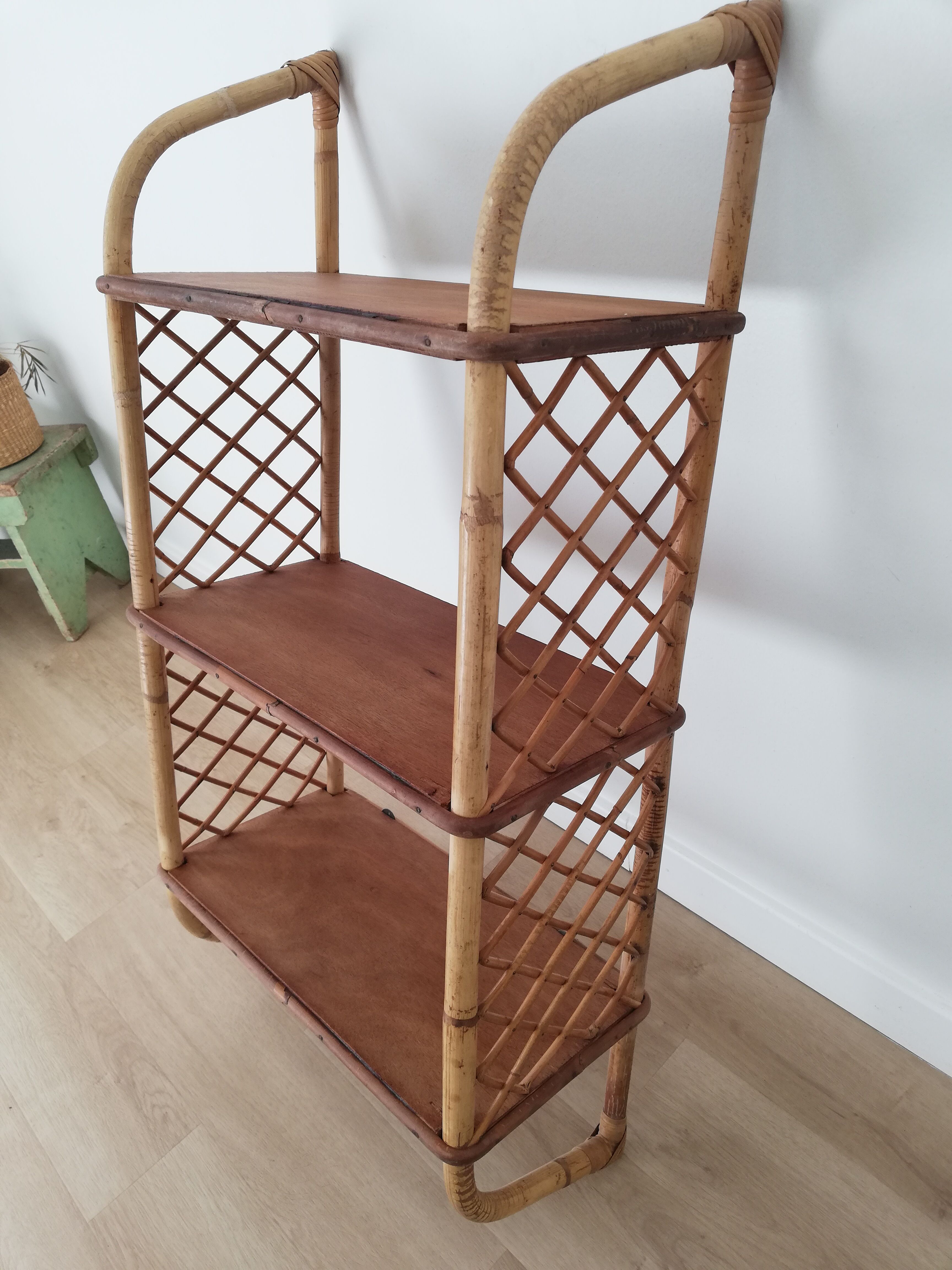 Vintage rattan shelf
