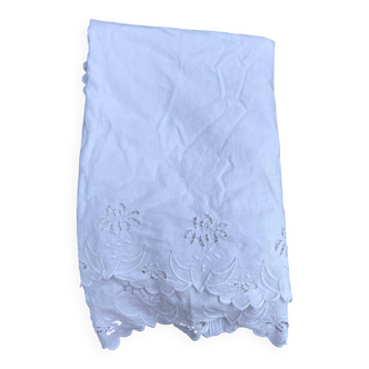 Large antique embroidered tablecloth 190x260