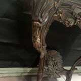 Louis XV console in carved and patinated wood, 18th century period