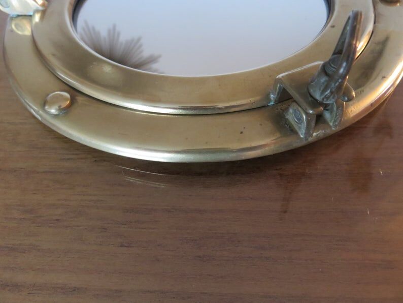 Mirror window in brass 70s - 29cm