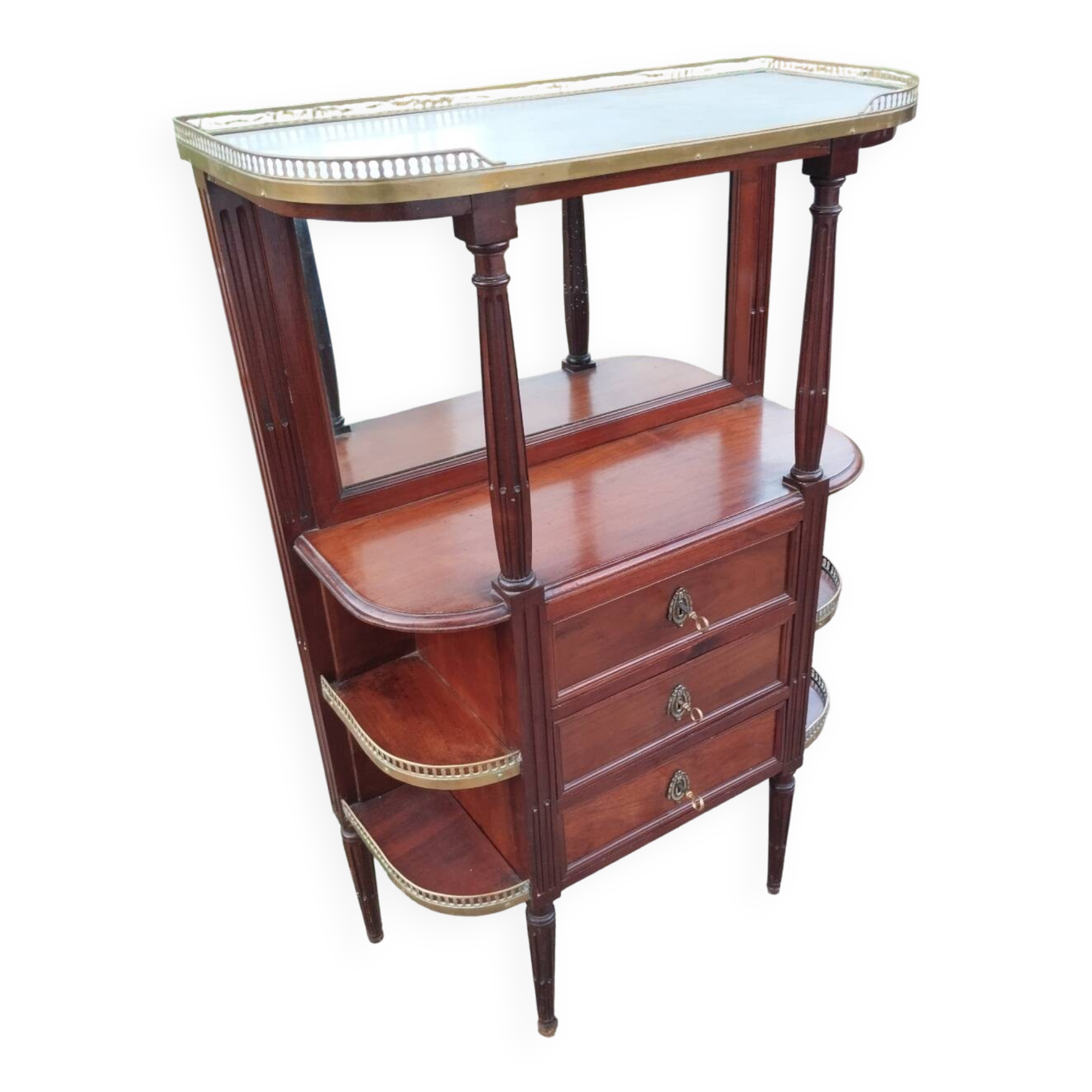 Antique Louis XVI style chest of drawers with marble top