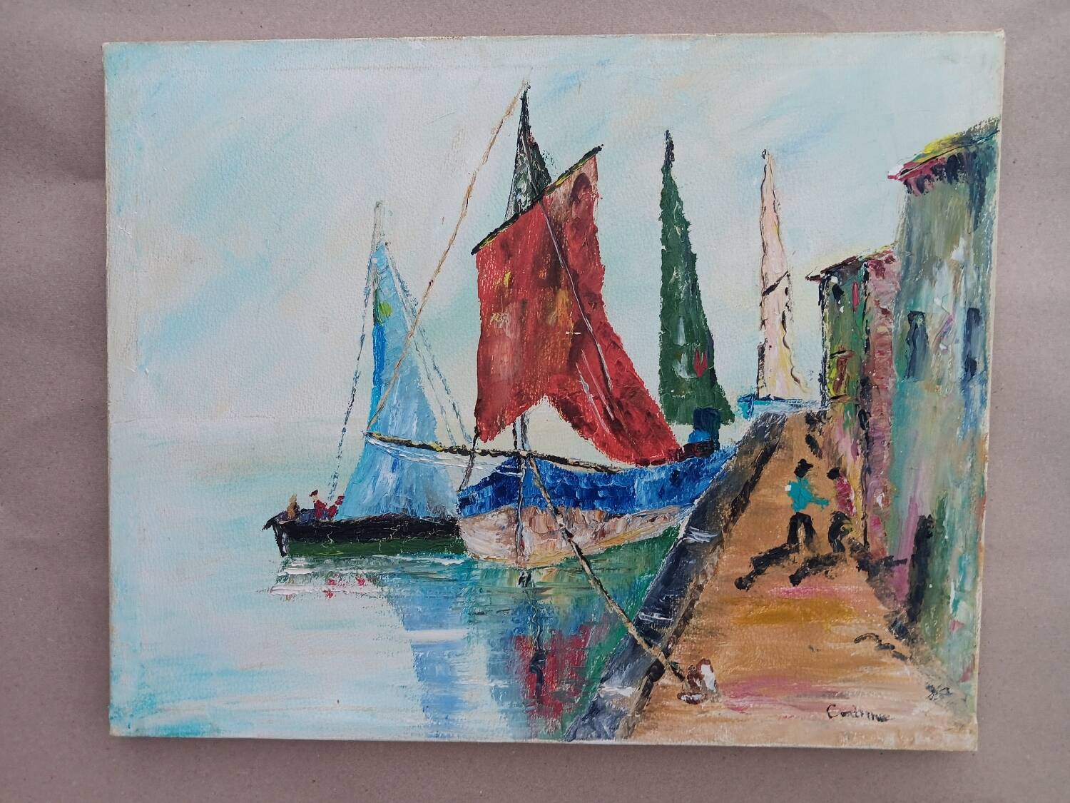 Tableau bateaux au mouillage