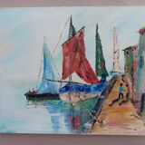 Tableau bateaux au mouillage