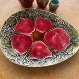 Ensemble de barbotines art nouveau composé d'un plat et de 3 pots collector