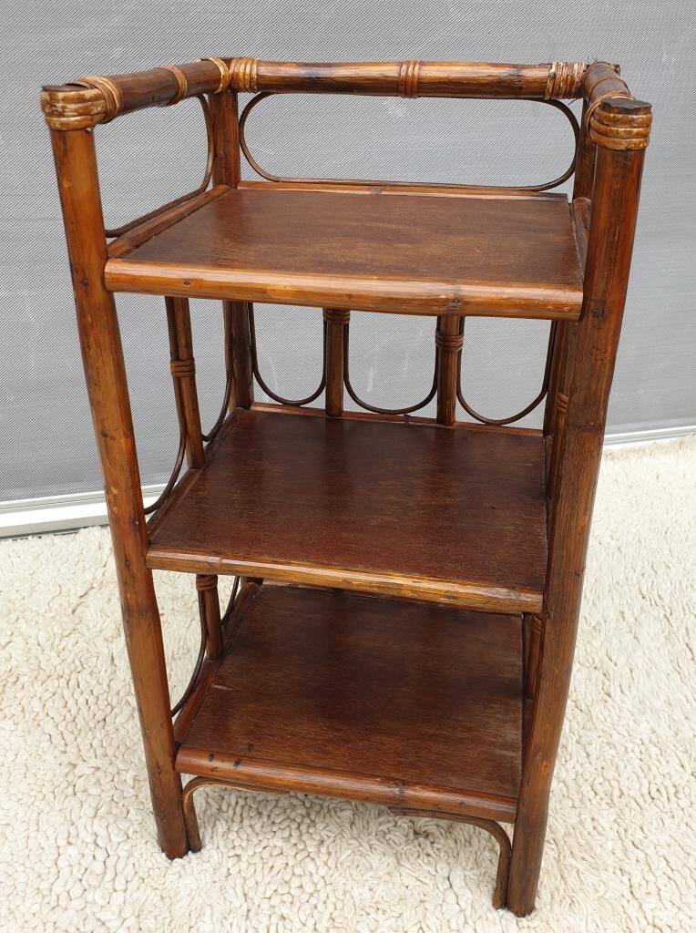 Rattan shelving unit