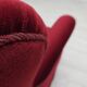 1960s, Danish 3-seater curved sofa, red furniture velour