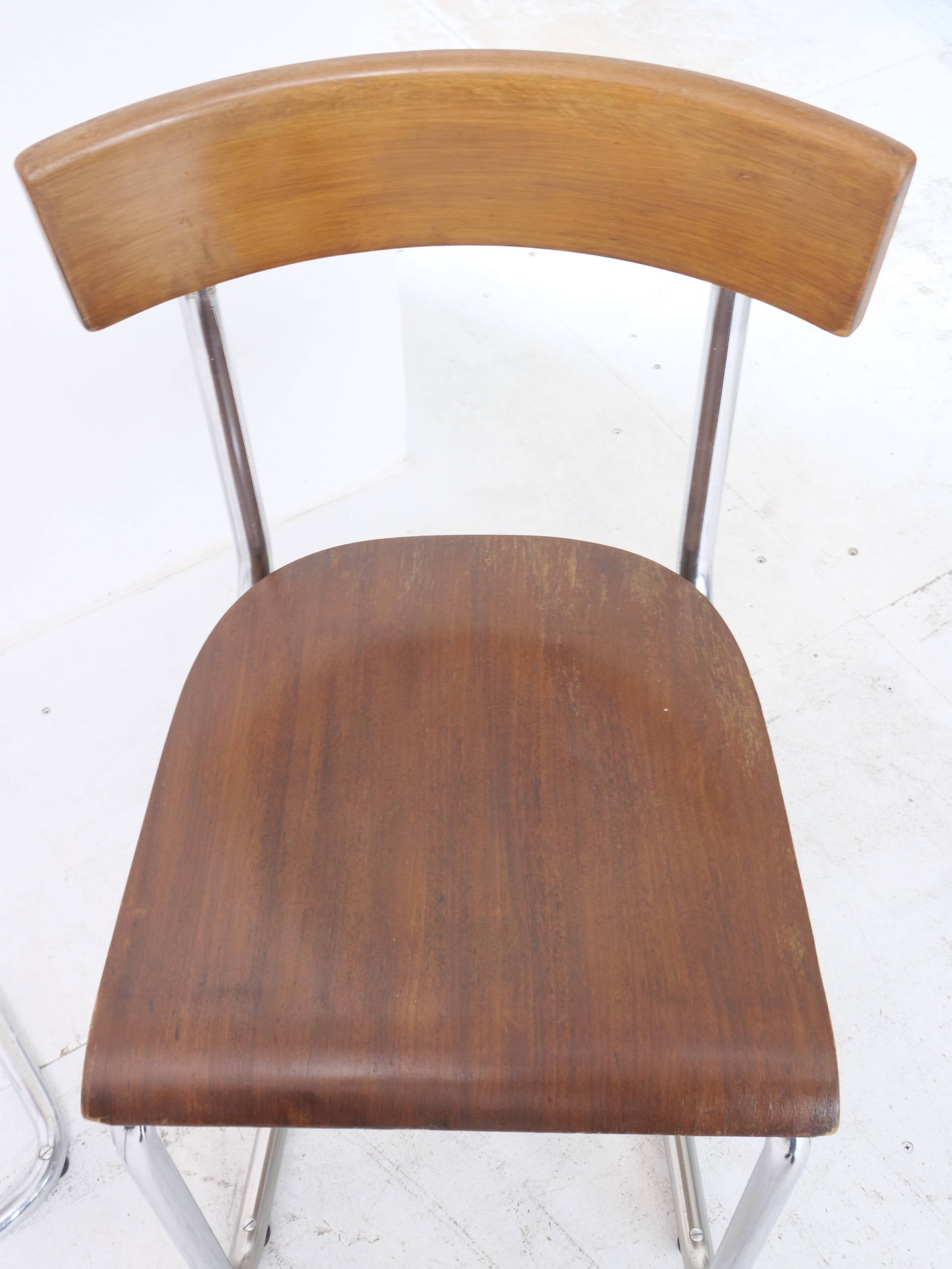 Bauhaus tubular design chairs, pair