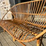 Rattan bench from the 60s