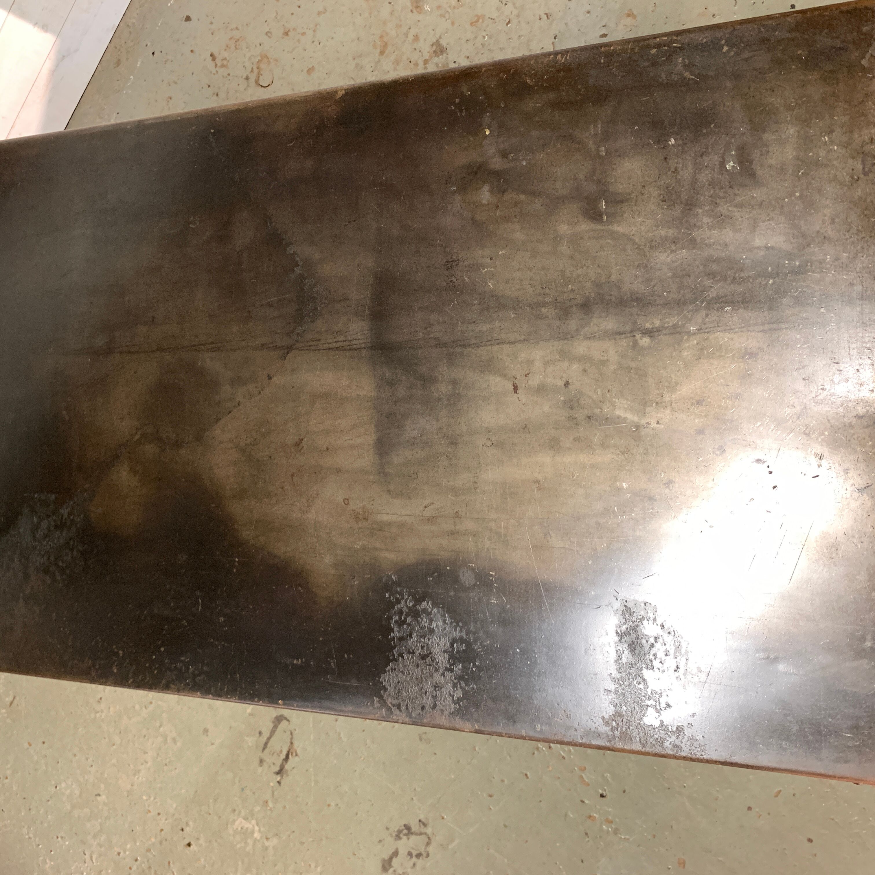 Steel industrial workshop table