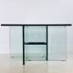 Square crystal glass coffee table, Italy 1970s