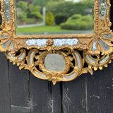 Louis XV style mirror with parecloses in gilded wood, early 19th century, Empire A