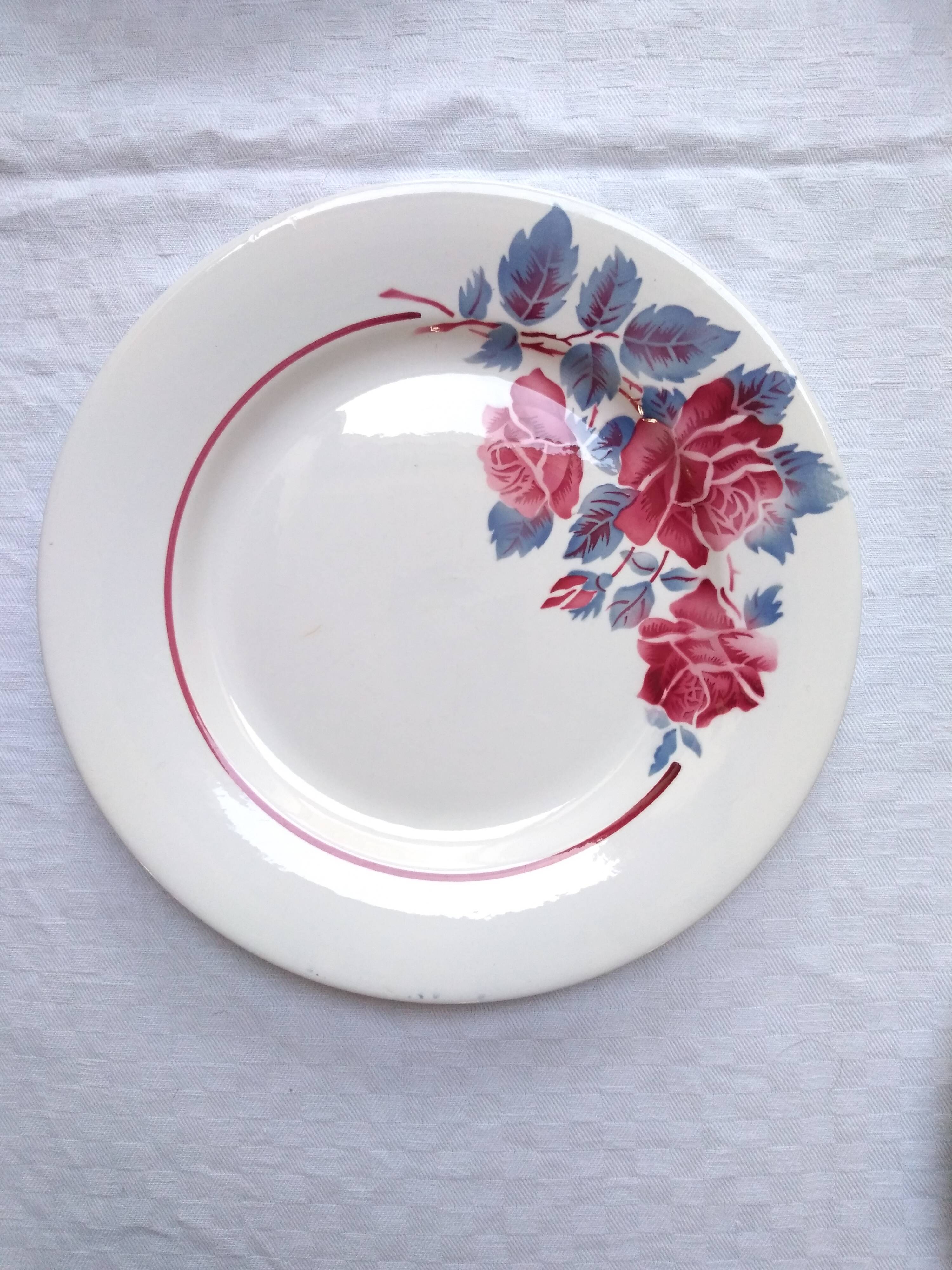 7 flat plates Digoin Sarreguemines