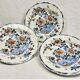 3 deep plates Gien peonies and rooster 1938/1960