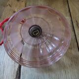 Baladeuse lampe abat jour en verre rose unique ancien vintage